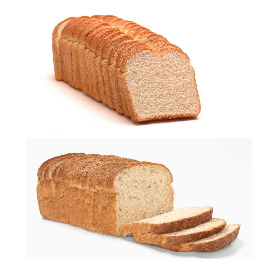 White and Wholemeal Sandwich Loaves