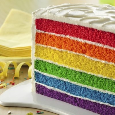 Six Layer Rainbow Cake