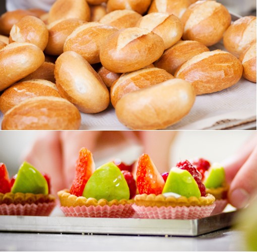 Bread Rolls and Fruit Tart